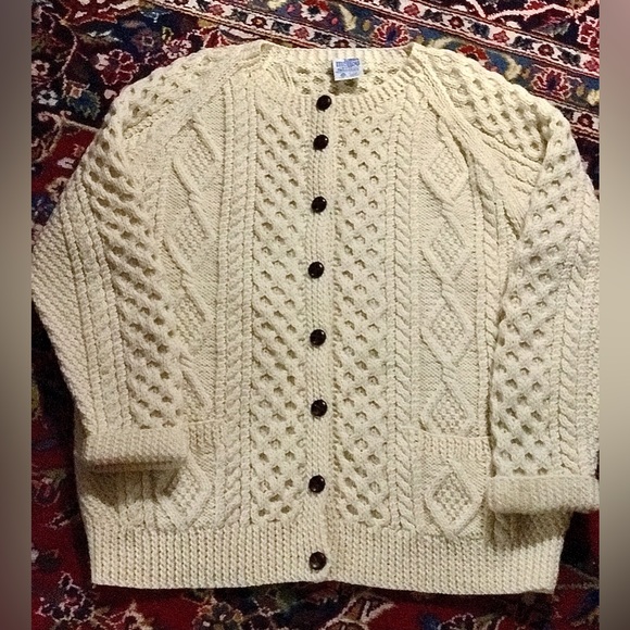 Vintage Men’s Large 100% Wool Handknit Donegal JOHN MOLLOY Irish Sweater - Picture 3 of 14